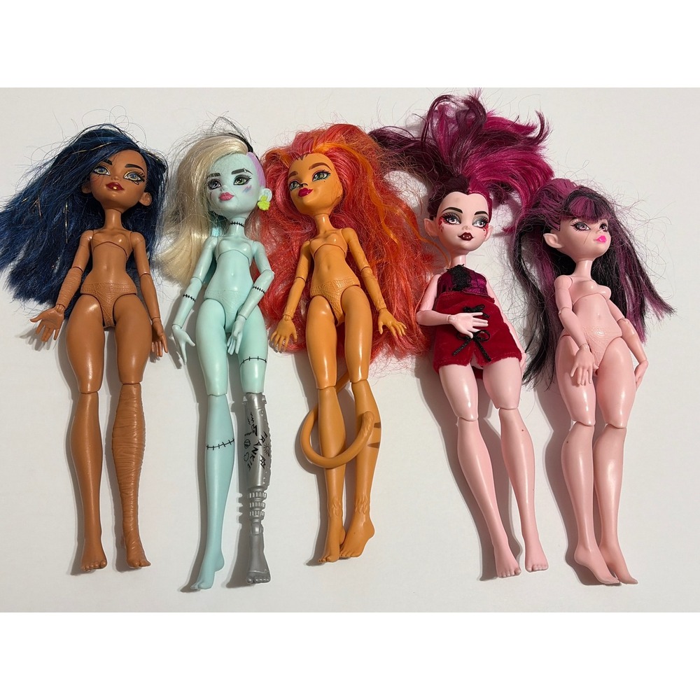 Monster High Doll Lot Cleo Frankie Toralei Draculaura Mattel 5 Piece Set